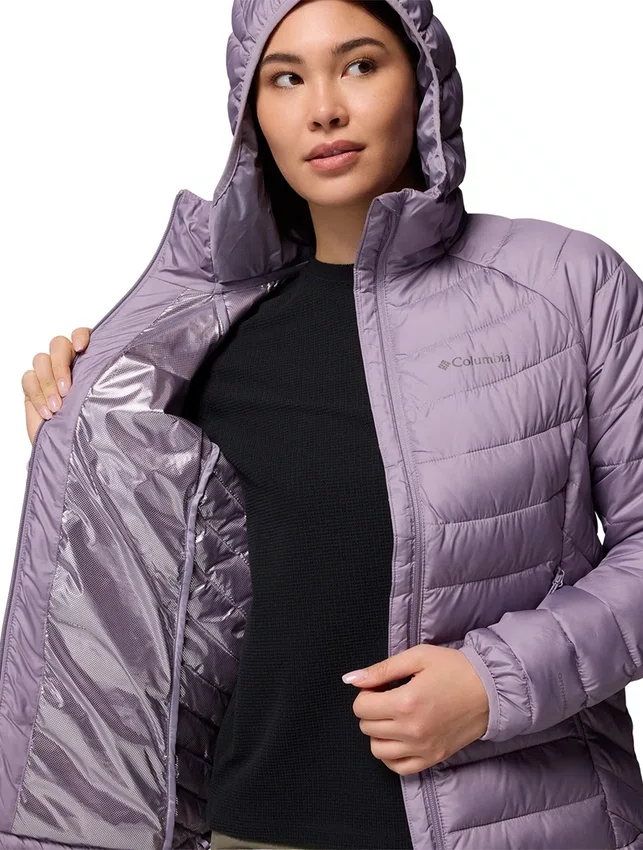 Jaqueta Columbia Powder Lite com Capuz Feminina Lilás