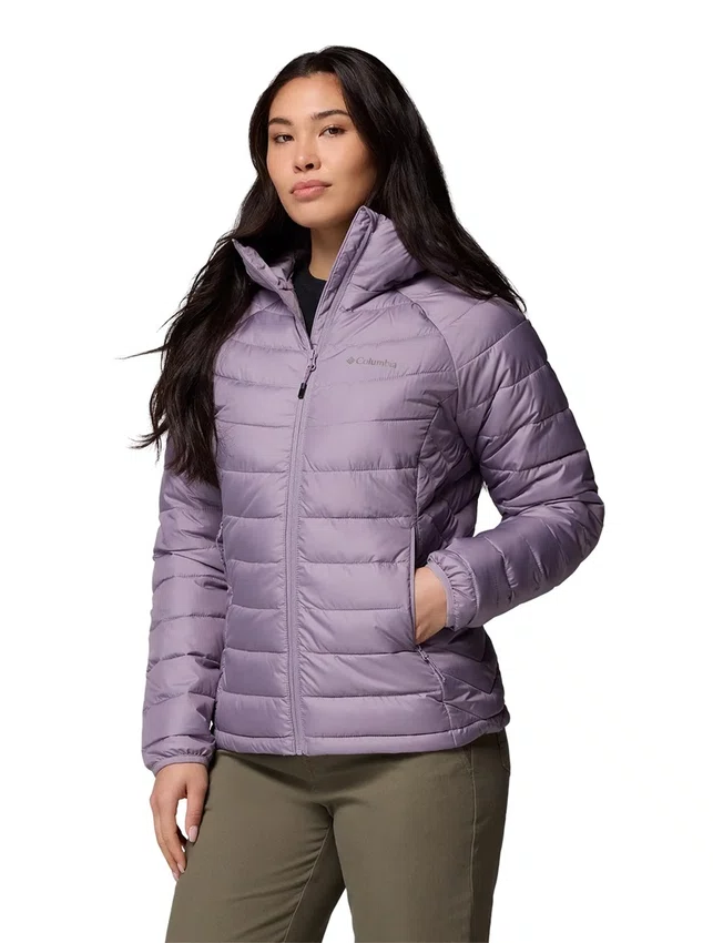 Jaqueta Columbia Powder Lite com Capuz Feminina Lilás