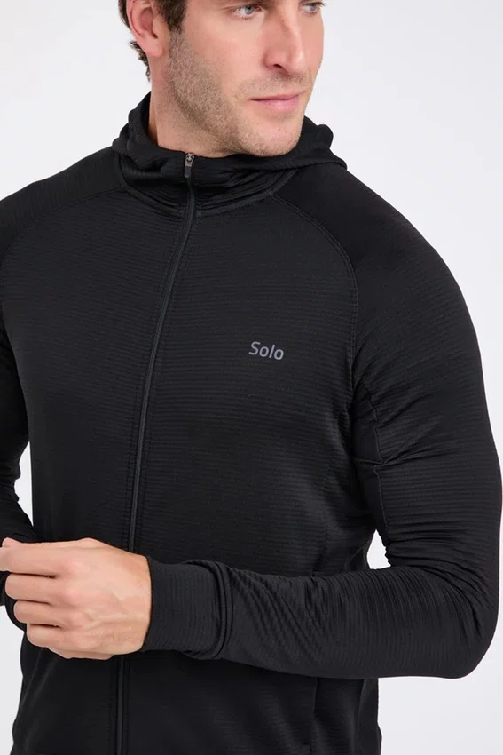 Jaqueta Solo Thermal Grid Hood Masculina Preta