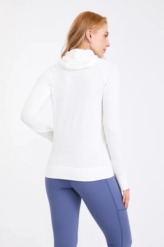 Jaqueta Solo Thermal Grid Hood Feminina Branco