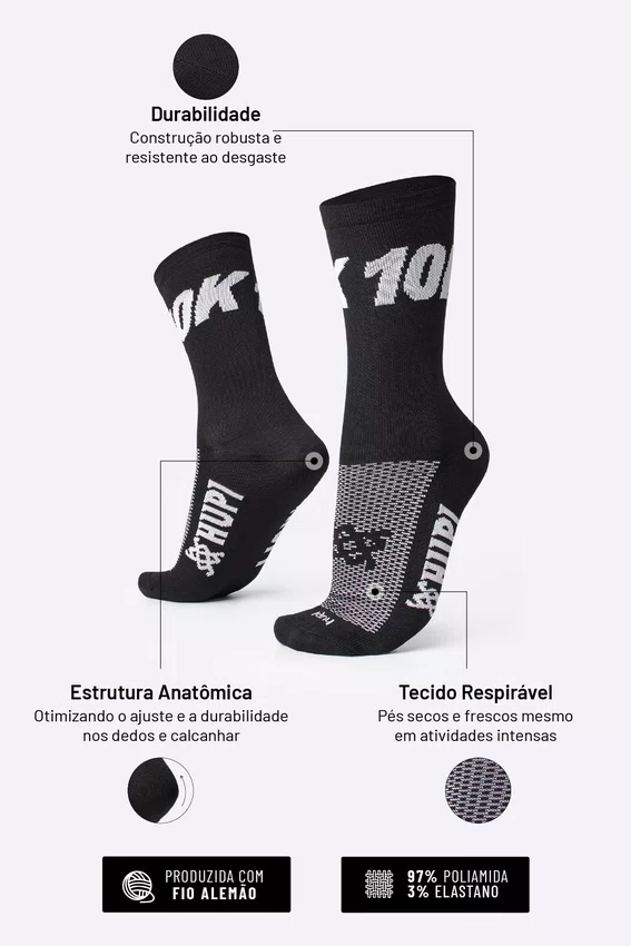 Kit 02 Pares Meia Corrida HUPI 10K e Live Love Run