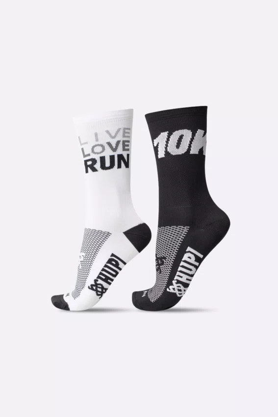 Kit 02 Pares Meia Corrida HUPI 10K e Live Love Run