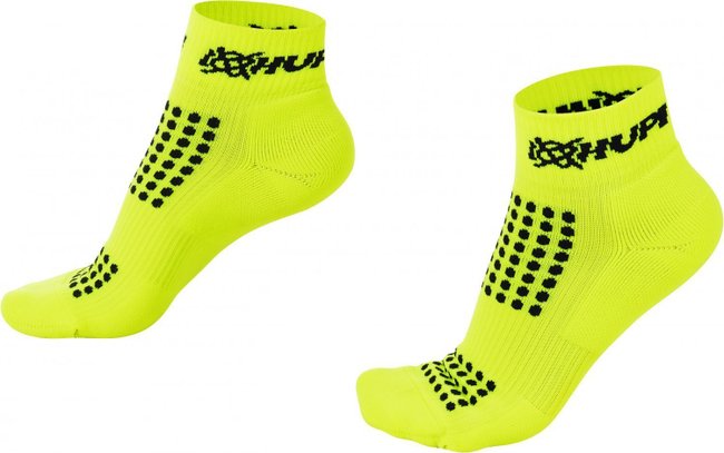 Kit 02 Pares Meia Corrida HUPI Pro Running Rosa e Amarelo