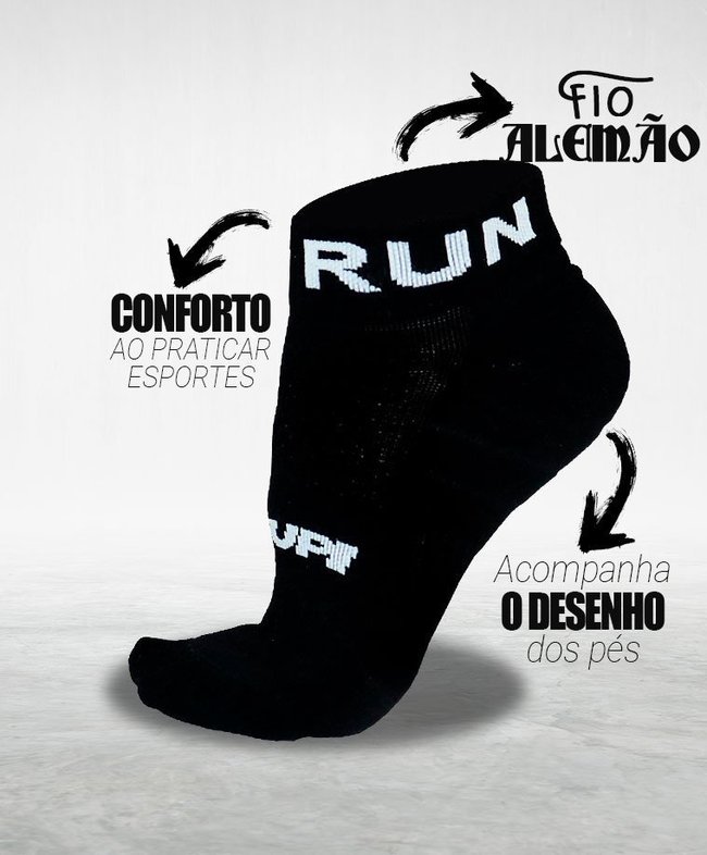 Kit 02 Pares Meia Corrida HUPI Pro Running Run 36-42