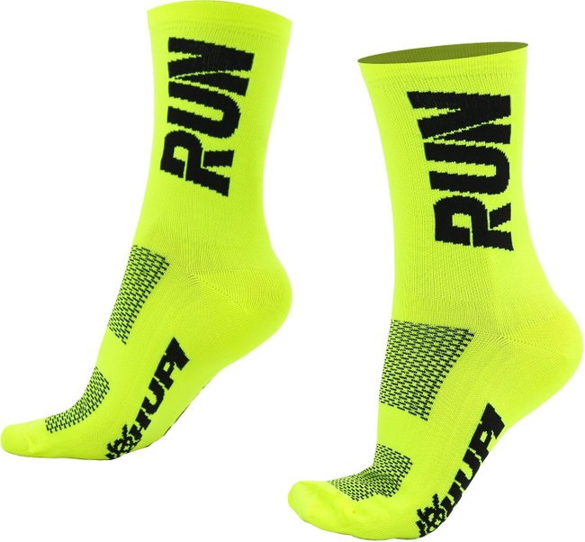 Kit 02 Pares Meia Corrida HUPI Run Azul e Amarelo