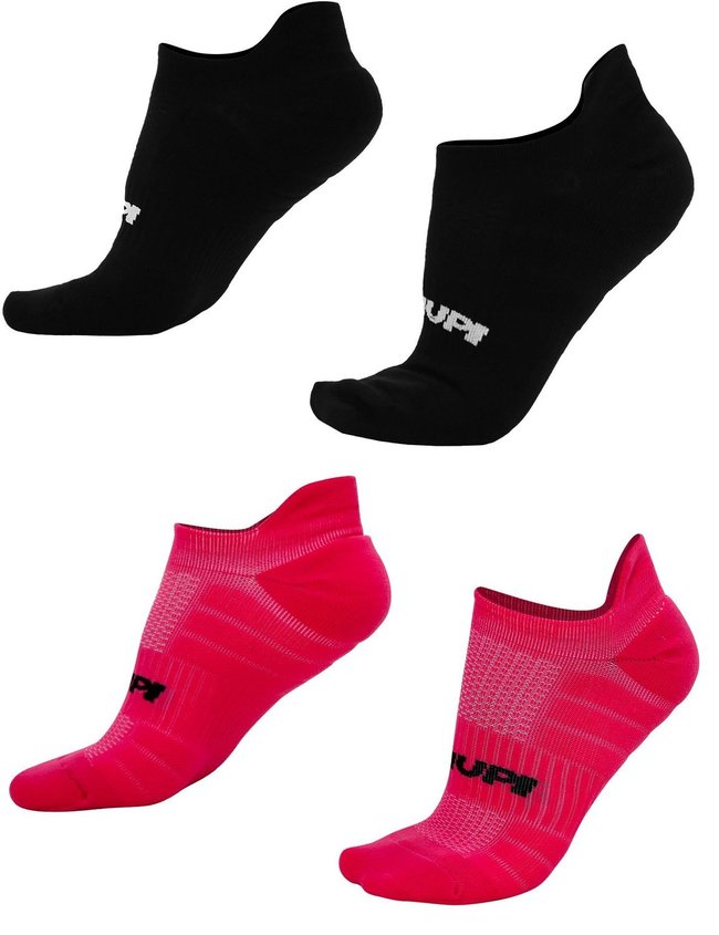 Kit 02 Pares Meia Corrida HUPI Pro Invisível Preto e Rosa