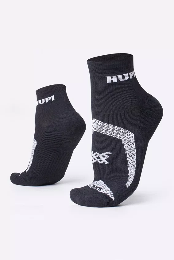 Kit 02 Pares Meia Corrida Prime HUPI Preto e Branco