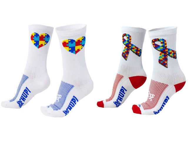 Kit 02 Pares Meia Esportiva HUPI TEA Autismo 36-42 Branco