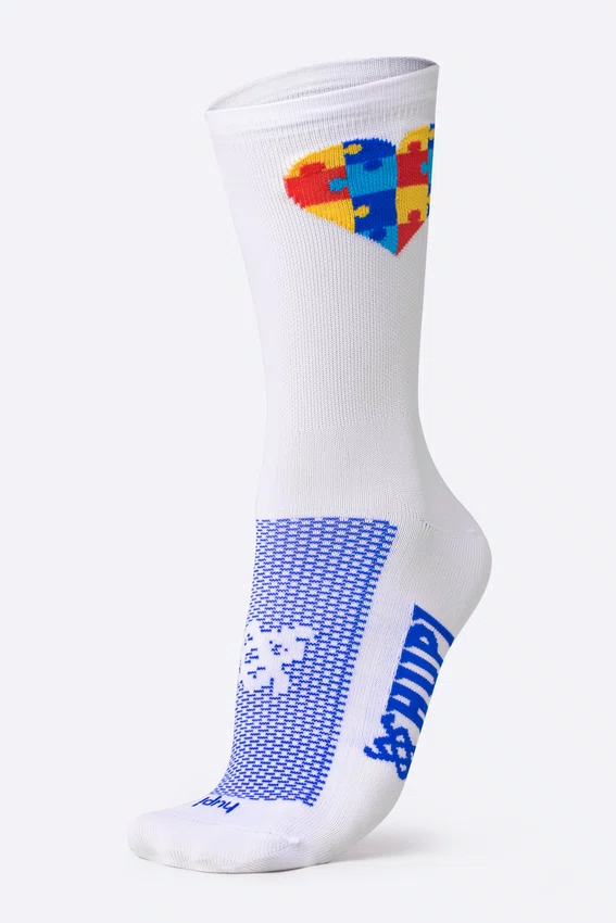 Kit 02 Pares Meia Esportiva HUPI TEA Autismo 36-42 Branco