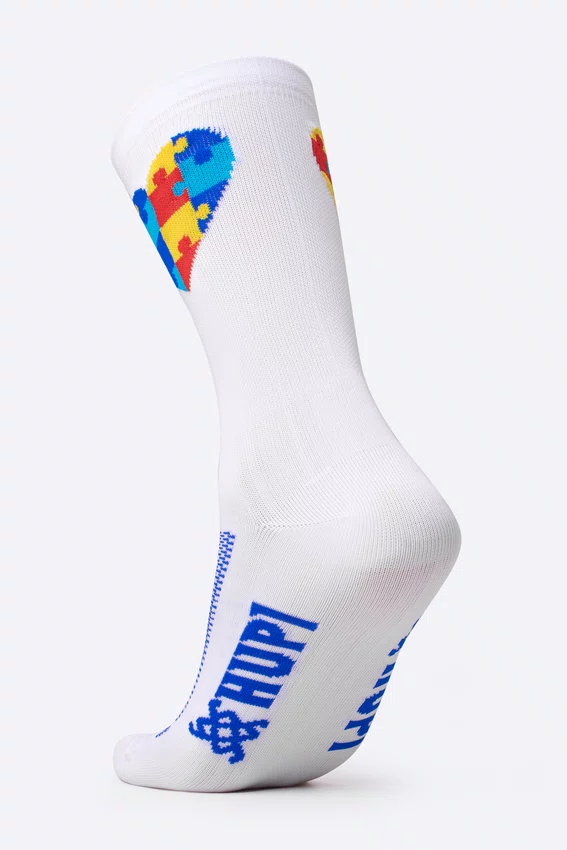 Kit 02 Pares Meia Esportiva HUPI TEA Autismo 36-42 Branco