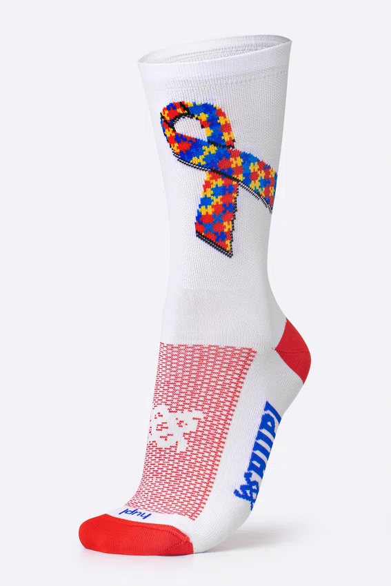 Kit 02 Pares Meia Esportiva HUPI TEA Autismo 36-42 Branco