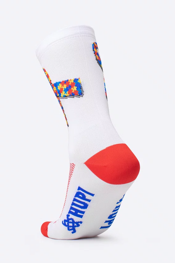 Kit 02 Pares Meia Esportiva HUPI TEA Autismo 36-42 Branco