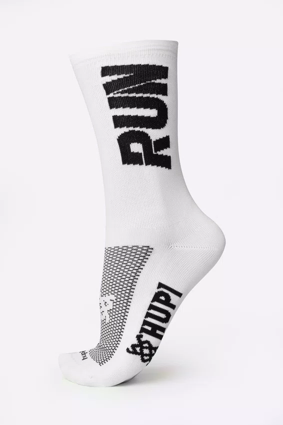 Kit 02 Pares Meia Semi Compressiva Corrida HUPI Run Preto e Branco