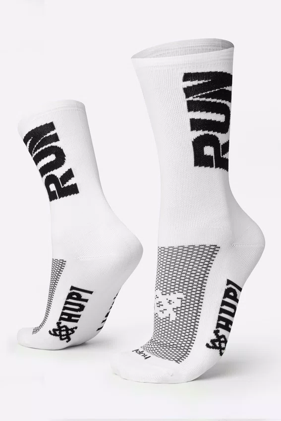Kit 02 Pares Meia Semi Compressiva Corrida HUPI Run Preto e Branco