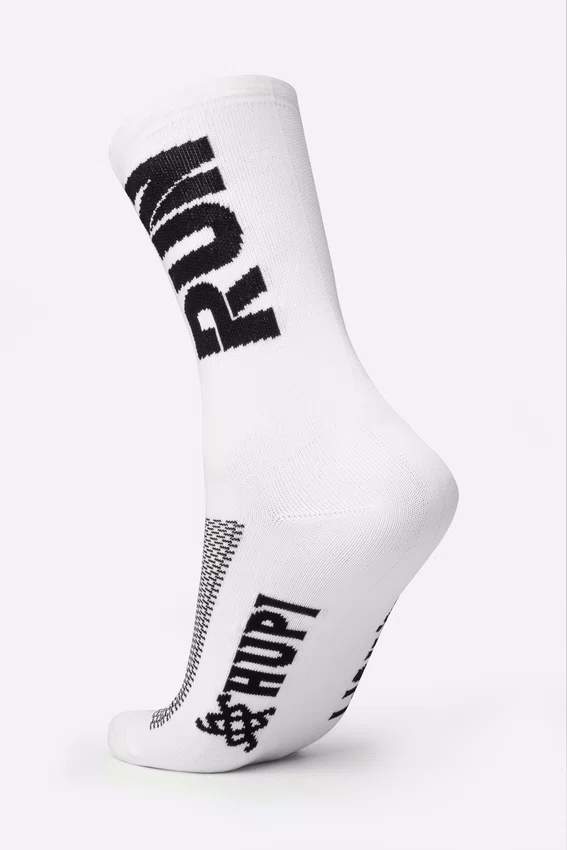 Kit 02 Pares Meia Semi Compressiva Corrida HUPI Run Preto e Branco