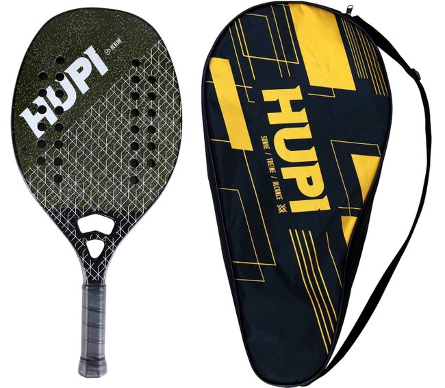 Kit 02 Raquetes Beach Tennis HUPI Net Pro Kevlar + 3 Bolas HUPI Pro