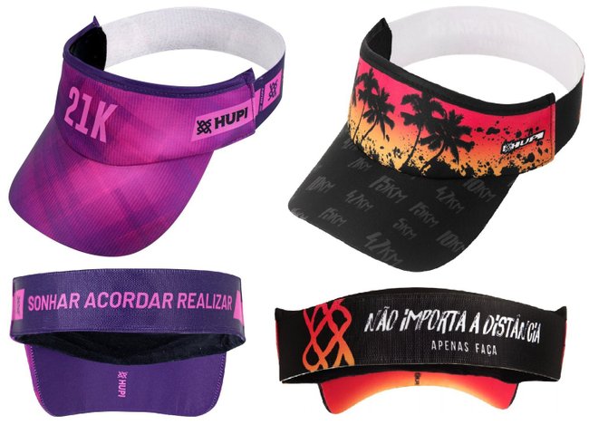 Kit 02 Viseiras para Corrida HUPI 21K e Sunset