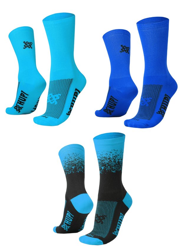 Kit 03 Meias HUPI Meia Azul Cano Médio
