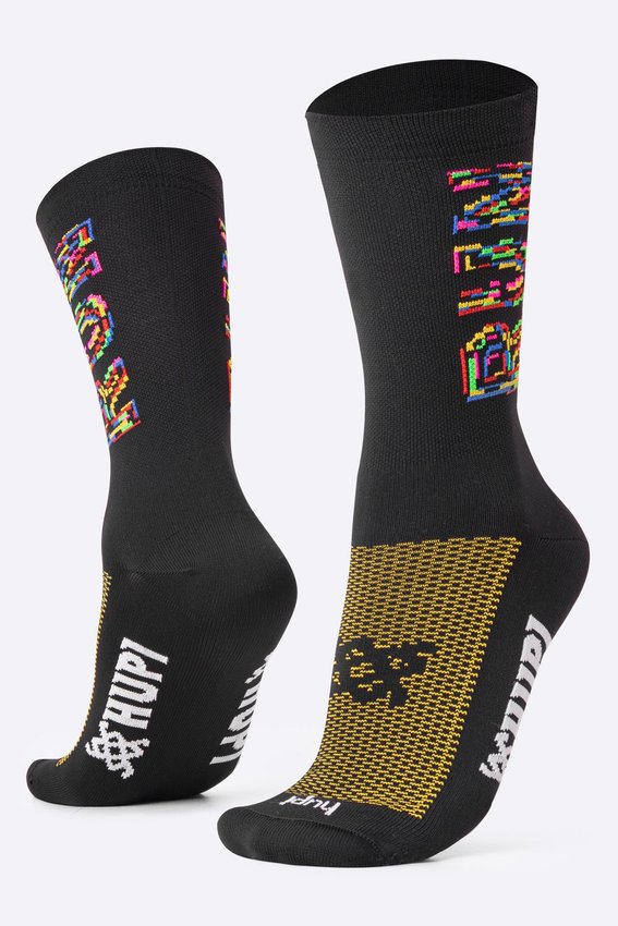 Kit 03 Pares Meia Corrida Hupi Estampas RUN Cano Médio