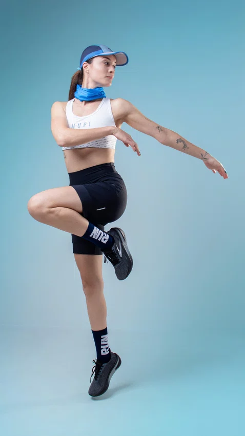 Kit 03 Pares Meia Corrida HUPI Run Preto Branco e Azul