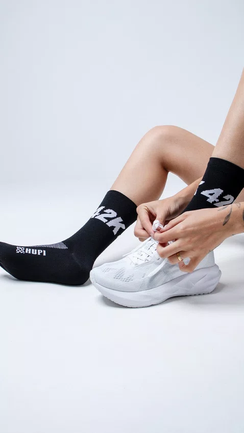 Kit 03 Pares Meia de Corrida Hupi Run 42K 21K Preto