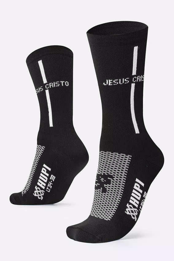 Kit 03 Pares Meia HUPI Jesus Tamanho LT 34-38 Preto/Branco