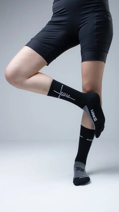 Kit 03 Pares Meia HUPI Jesus Tamanho LT 34-38 Preto/Branco
