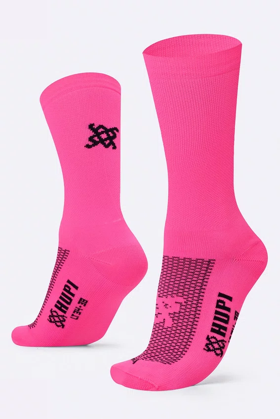 Kit 03 Pares Meia HUPI Lisas LT 34-38 Rosa/Amarelo/Preto
