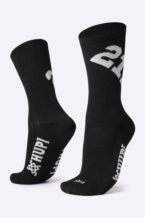 Kit 03 Pares Meia para Corrida Hupi Ultra 21K Amarelo Branco e Preto