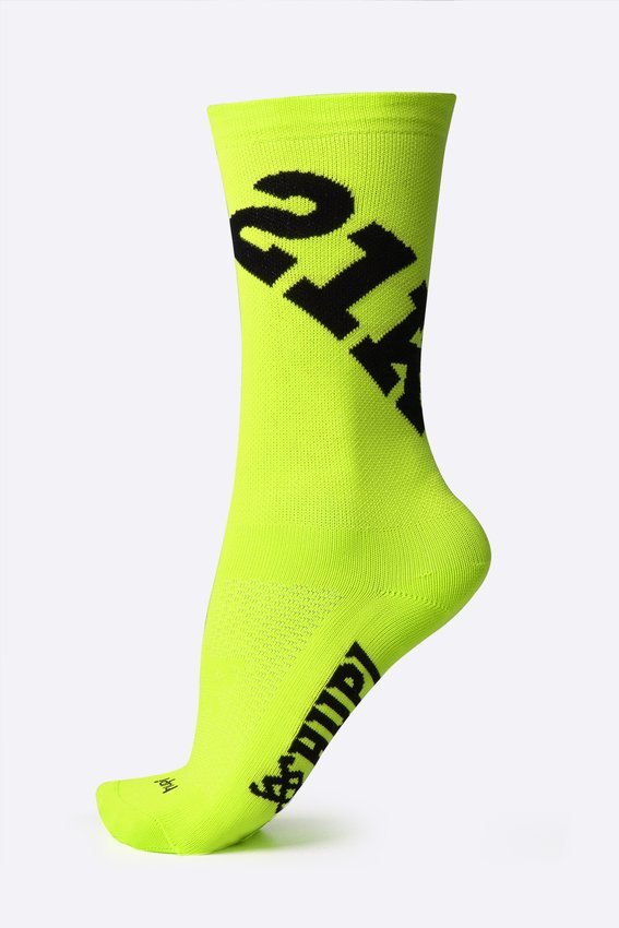 Kit 03 Pares Meia para Corrida Hupi Ultra 21K Amarelo Branco e Preto