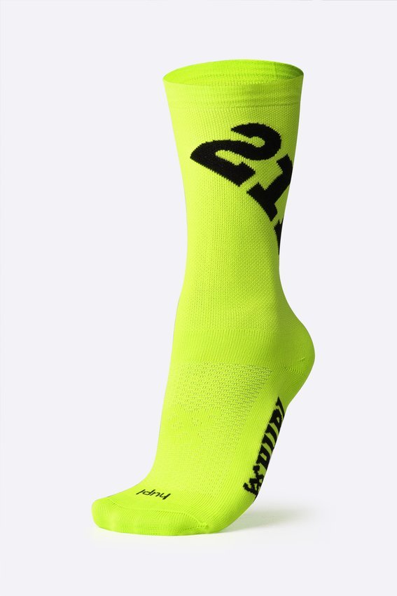 Kit 03 Pares Meia para Corrida Hupi Ultra 21K Amarelo Branco e Preto
