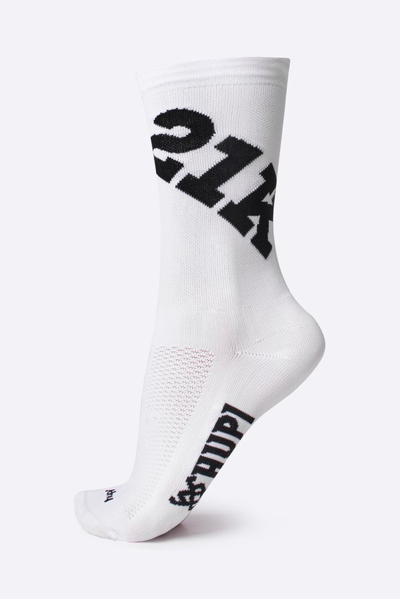 Kit 03 Pares Meia para Corrida Hupi Ultra 21K Amarelo Branco e Preto
