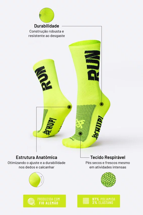 Kit 04 Pares Meia Corrida Hupi Run Coloridas