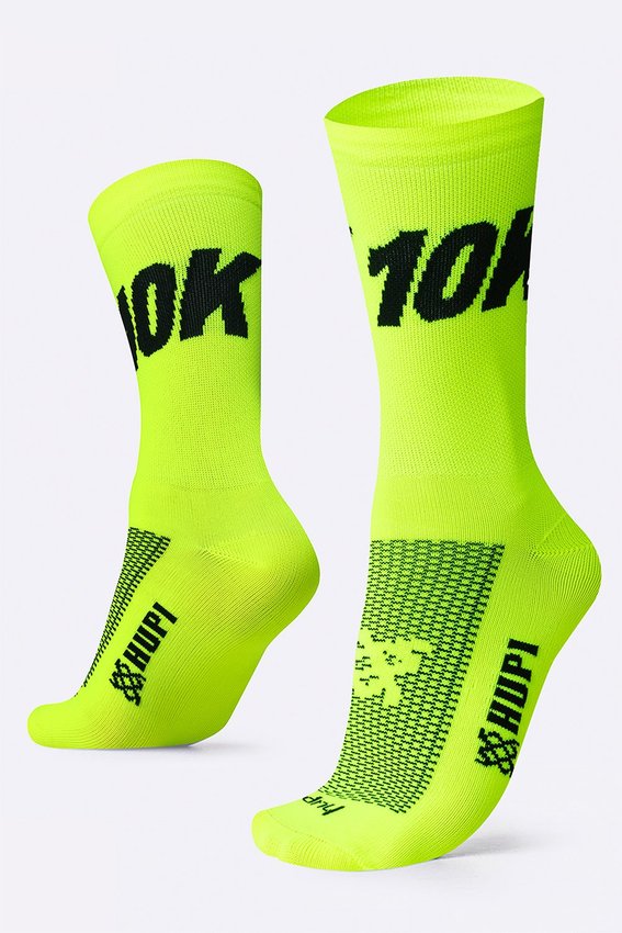 Kit 04 Pares Meia para Corrida HUPI 10K e 21K Rosa e Amarelo