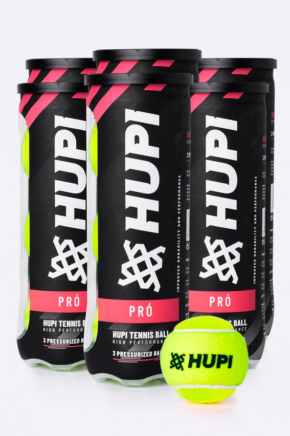 Kit 06 Tubos Bola Tênis HUPI Pró