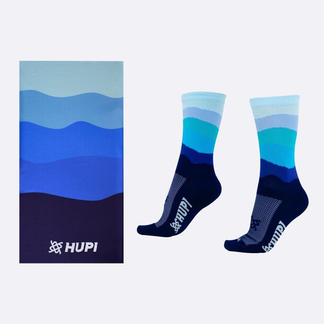 Kit 1 Bandana HUPI Oceano Azul e 1 Par de Meias HUPI Azul Oceano