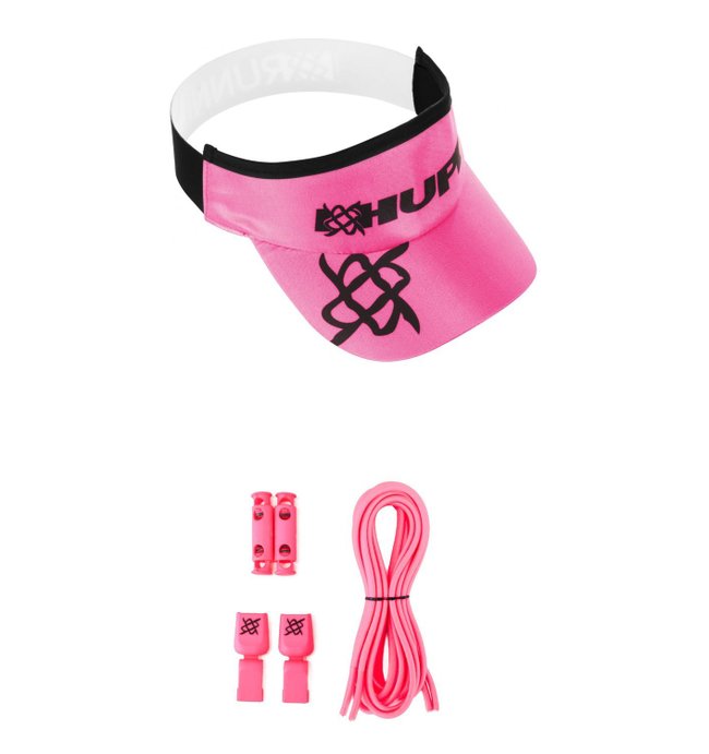 Kit 1 Viseira de Corrida e 1 Cadarço Elástico HUPI Pink