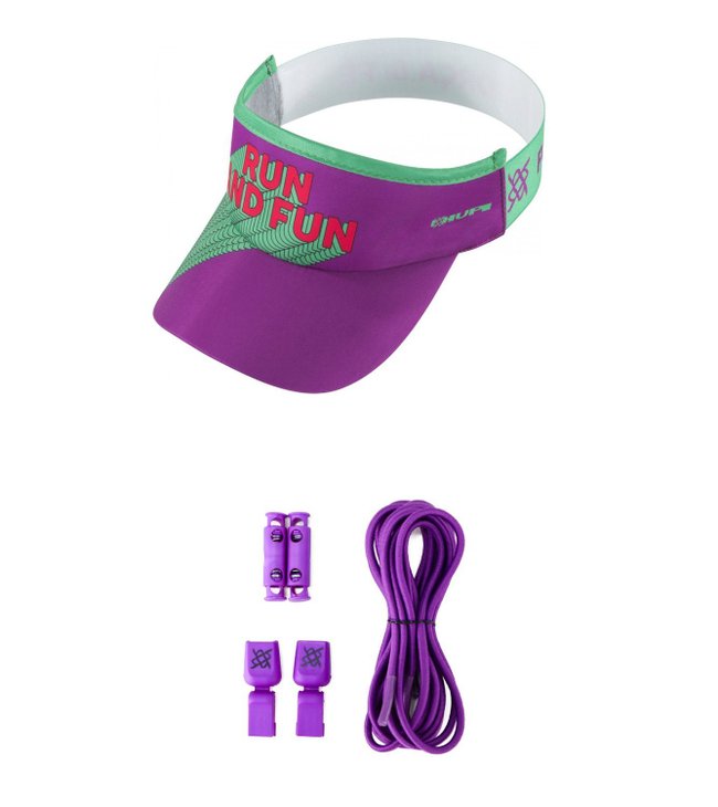 Kit 1 Viseira de Corrida e 1 Cadarço Elástico HUPI Purple