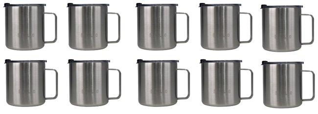 Kit 10 Canecas Térmica Pullo Mug 500ML Inox