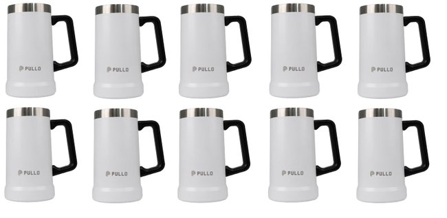 Kit 10 Canecos Térmico Pullo Prosit 700ML Branco