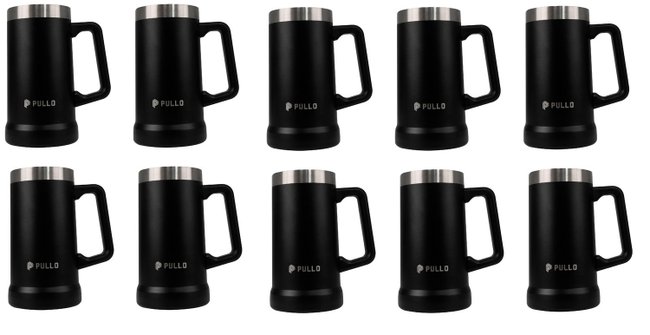 Kit 10 Canecos Térmico Pullo Prosit 700ML Preto