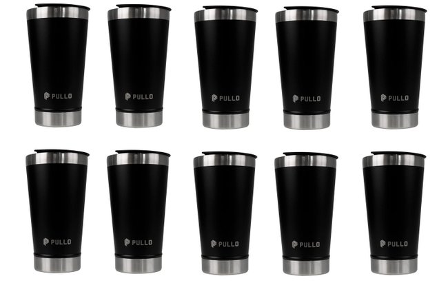 Kit 10 Copos Térmico Pullo Kippis 480ML Preto