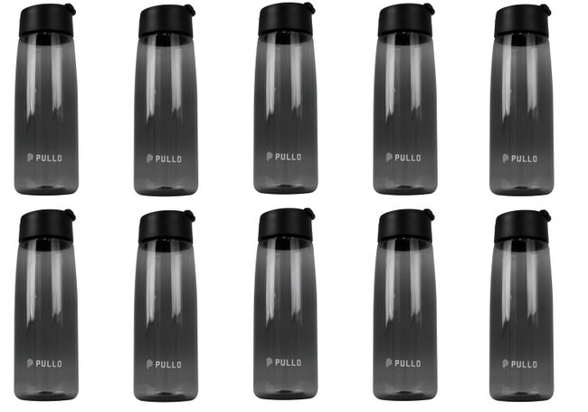 Kit 10 Garrafas Pullo Vesi 800ML Cinza