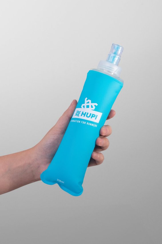 Kit 2 Garrafas Dobrável Soft Flask Hupi Corrida Boca Pequena
