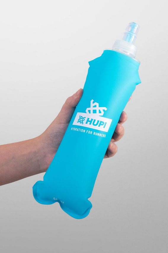 Kit 2 Garrafas Dobrável Soft Flask Hupi Corrida Boca Pequena