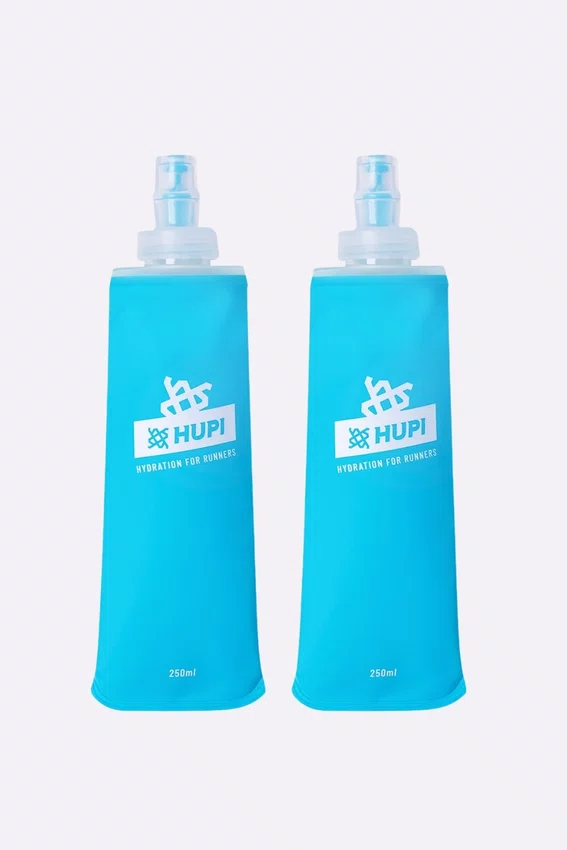 Kit 2 Garrafas Dobrável Soft Flask Hupi Corrida Boca Pequena