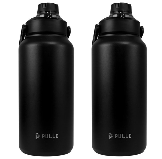Kit 2 Garrafas Térmica Pullo Vetta 1300ML Preto