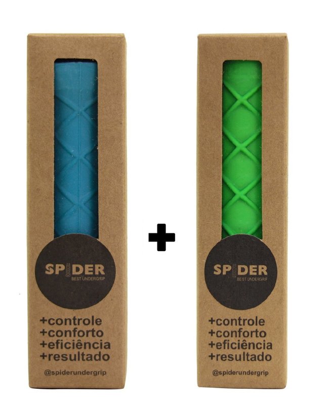 Kit 2x Undergrip Spider Grip De Borracha Beach Tennis Padel Azul e Verde