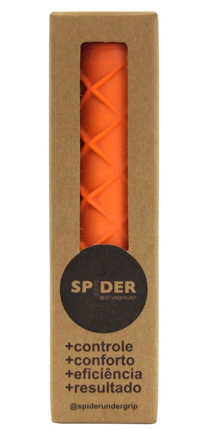 Kit 2x Undergrip Spider Grip De Borracha Beach Tennis Padel Preto e Laranja
