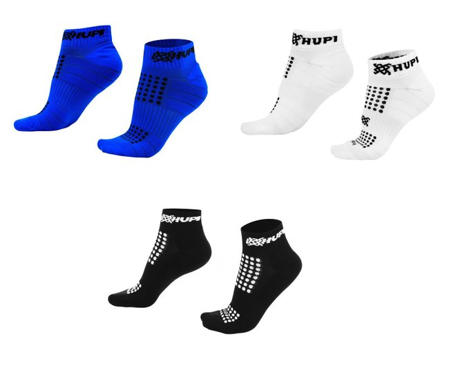 Kit 3 Meias Curtas HUPI Preto, Azul e Branco
